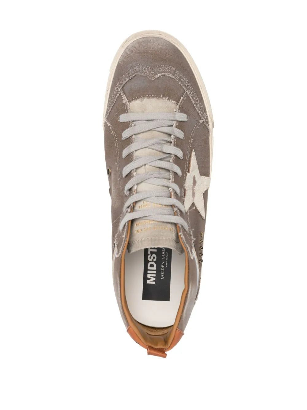 GOLDEN GOOSE Mid Star Canvas Upper Suede Tongue Sneakers