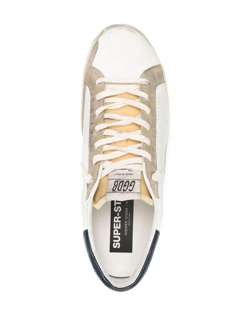 GOLDEN GOOSE Men's Super Star Leather Upper Skate Sneakers with Foam Tongue