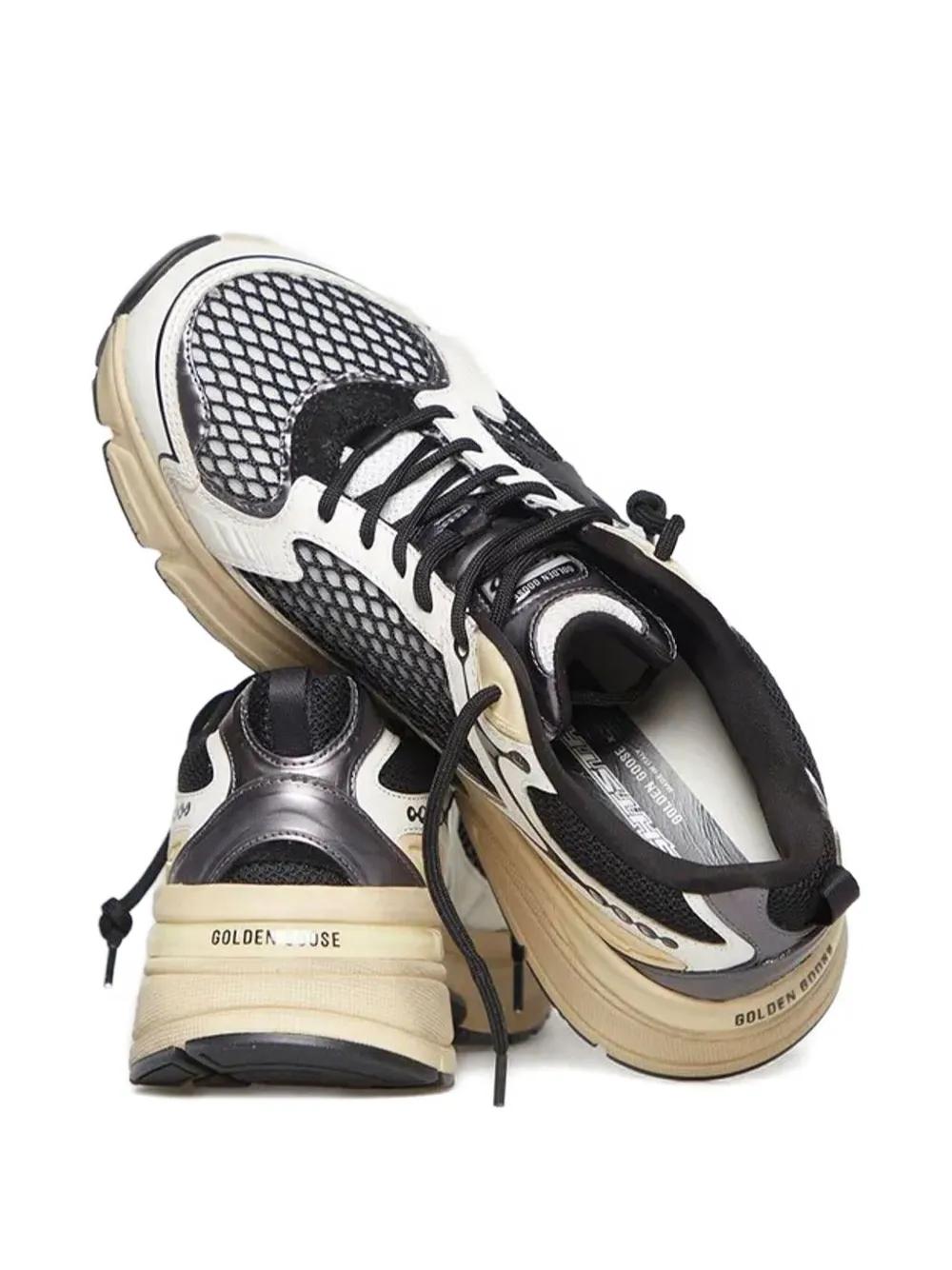 GOLDEN GOOSE Leather Trainers with Mesh Panels for Men