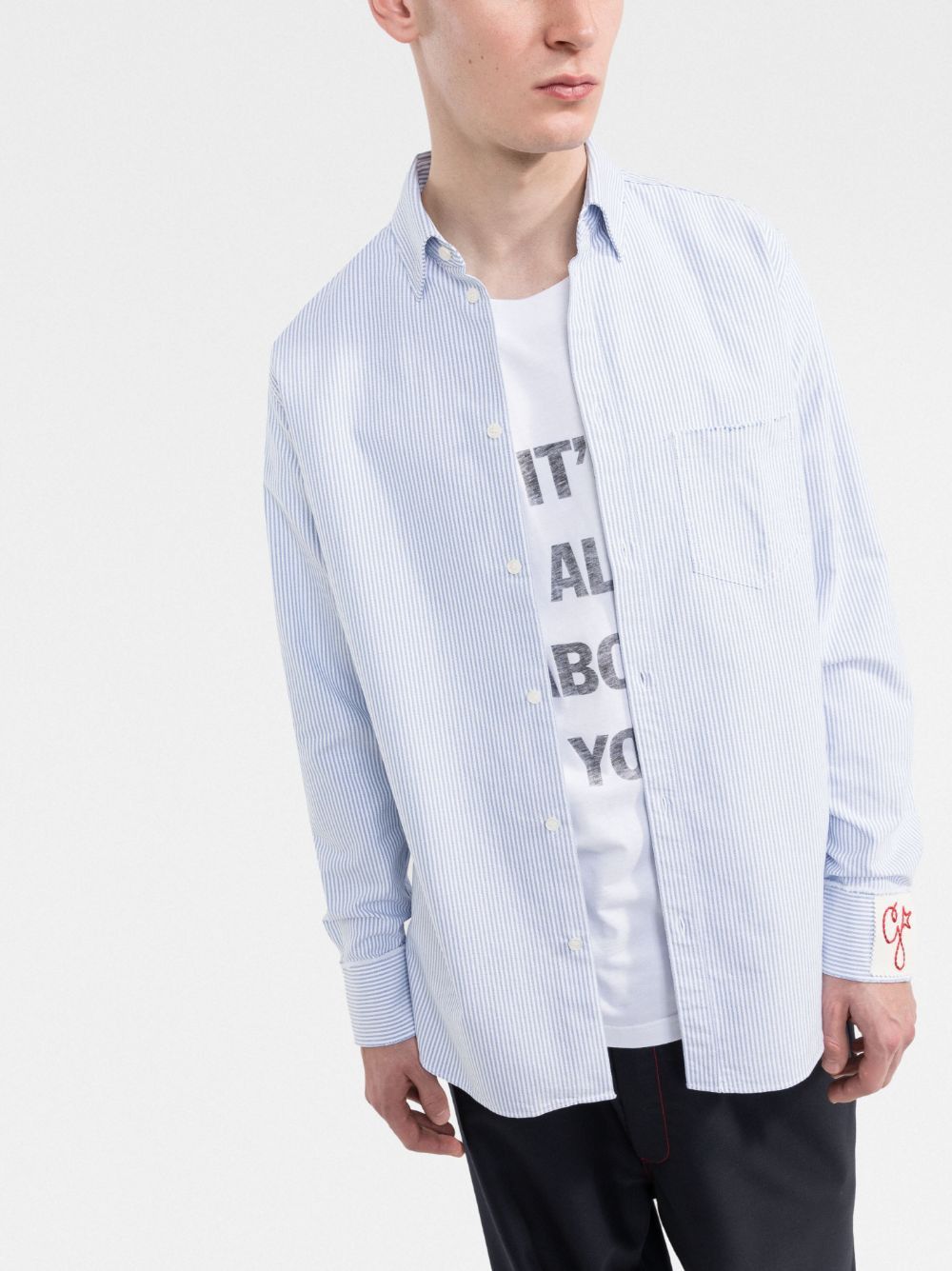 GOLDEN GOOSE Men's Striped Shirt with Button Closure