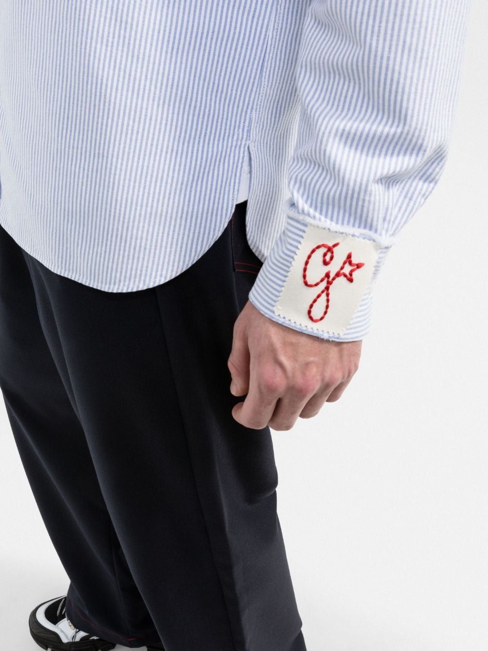 GOLDEN GOOSE Men's Striped Shirt with Button Closure