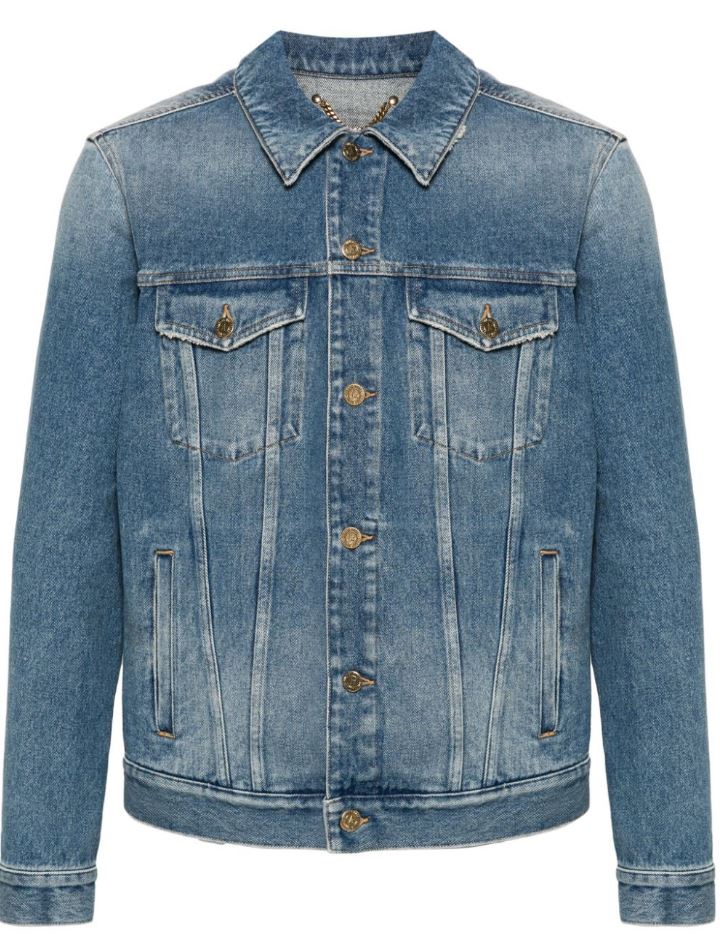 GOLDEN GOOSE Distressed Stonewashed Denim Jacket for Men
