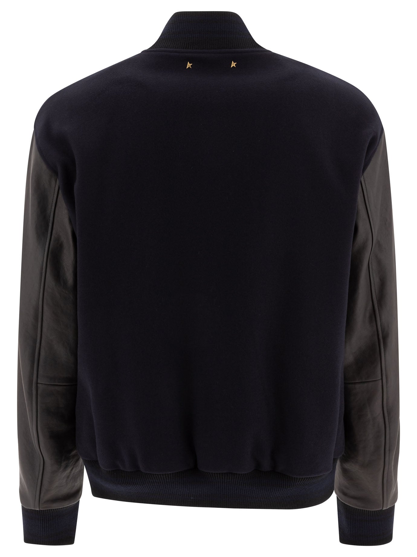 GOLDEN GOOSE Wool and Leather Bomber Jacket - Regular Fit