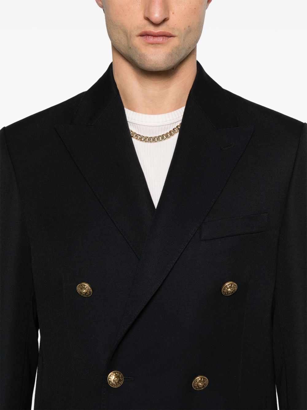GOLDEN GOOSE Double-Breasted Wool Blend Blazer