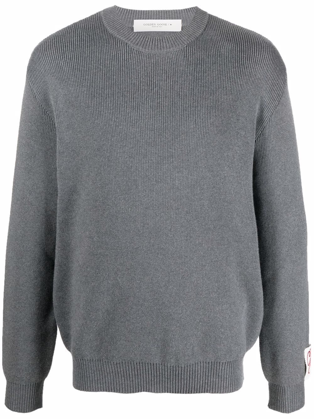 GOLDEN GOOSE Men's Cotton-Blend Sweater with Logo Patch