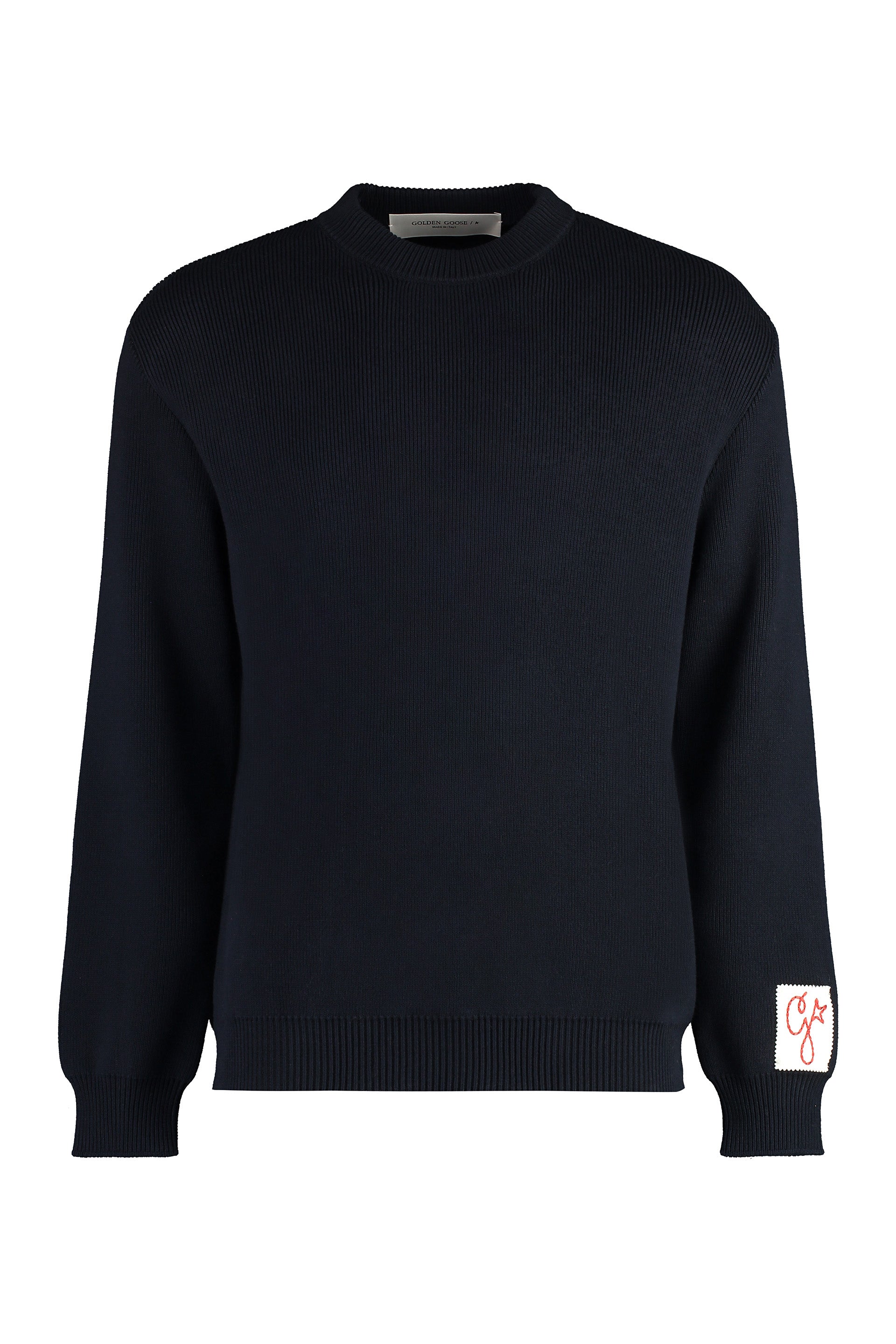 GOLDEN GOOSE Crew-Neck Sweater with Contrasting Logo