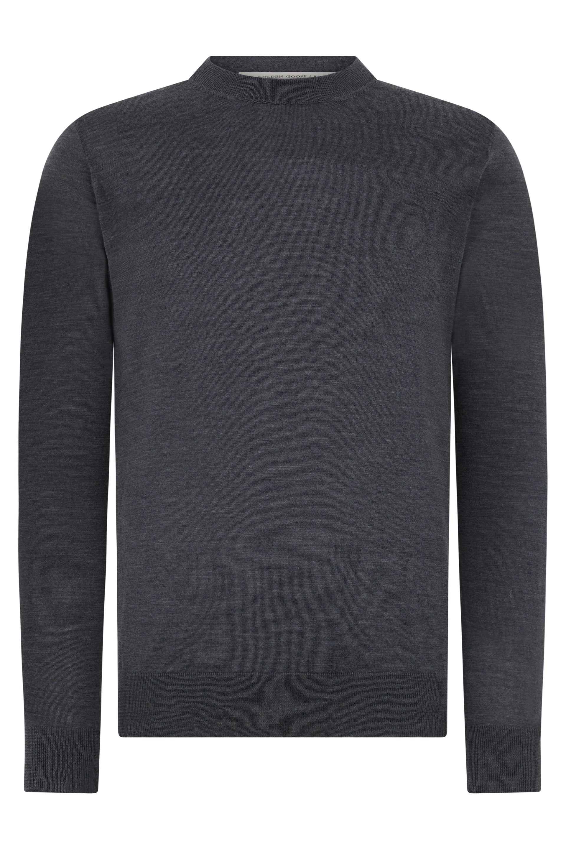 GOLDEN GOOSE Virgin Wool Sweater for Men with Ribbed Knit Edges
