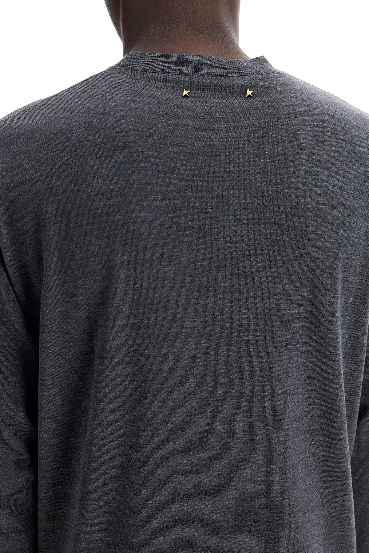 GOLDEN GOOSE Virgin Wool Sweater for Men with Ribbed Knit Edges