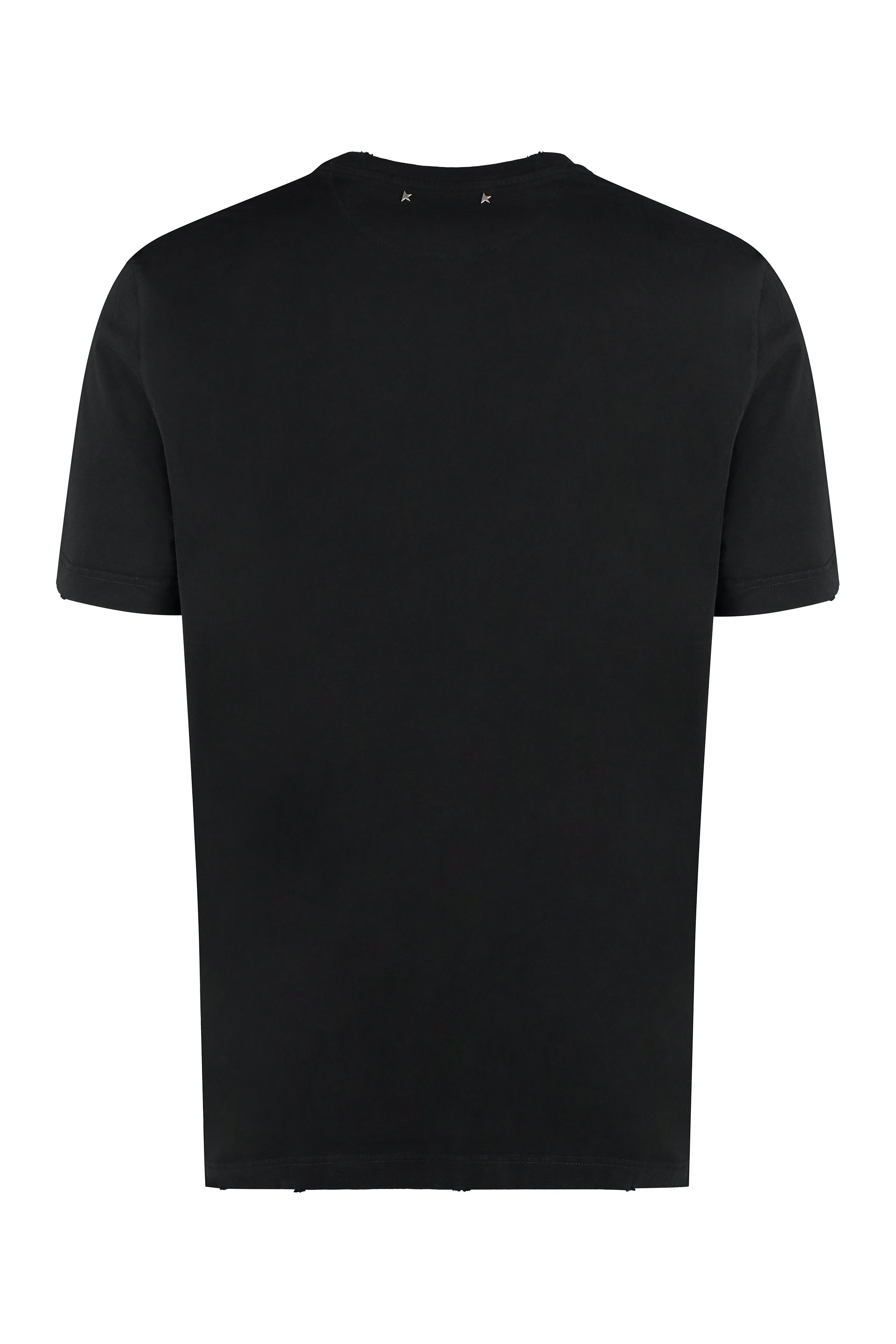 GOLDEN GOOSE Men's Deluxe Cotton T-Shirt with Ribbed Crew Neck