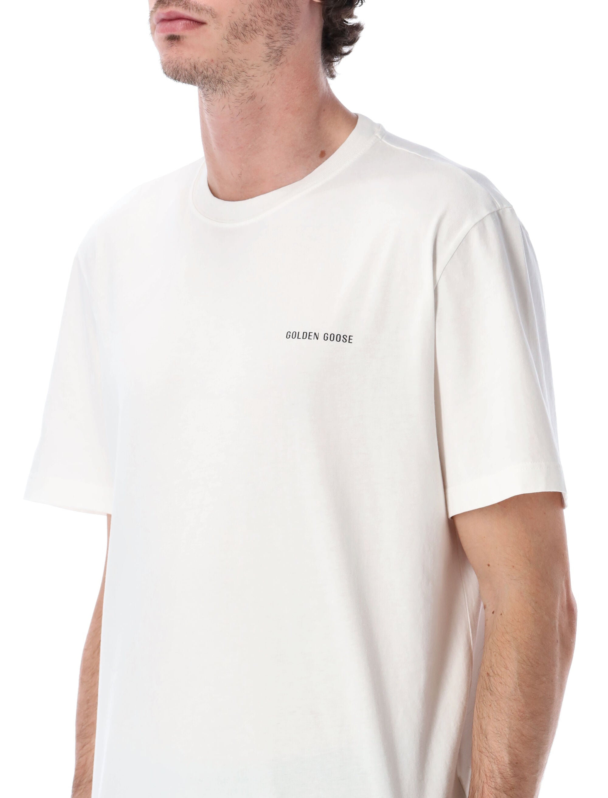 GOLDEN GOOSE Men's Vintage Cotton Logo T-Shirt - Regular Fit