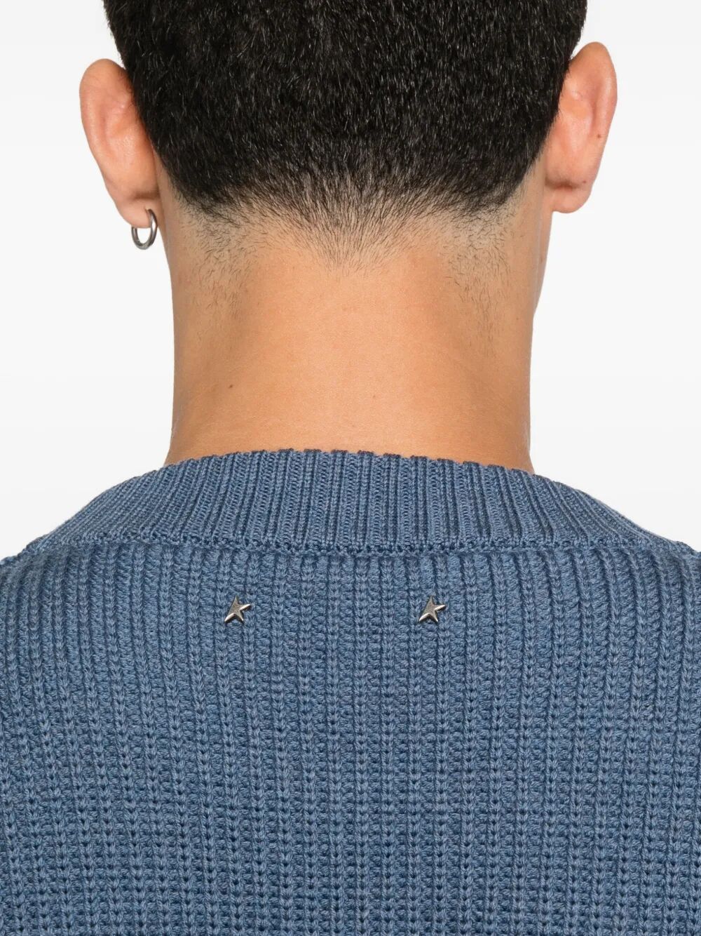 GOLDEN GOOSE Jacquard Wool Sweater with Cream Pattern