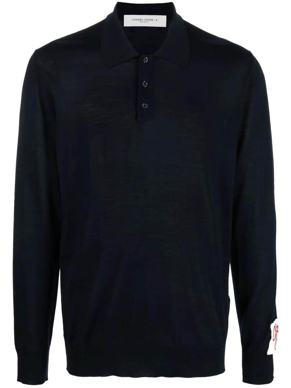 GOLDEN GOOSE Pure Wool Polo Shirt for Men - FW25 Collection