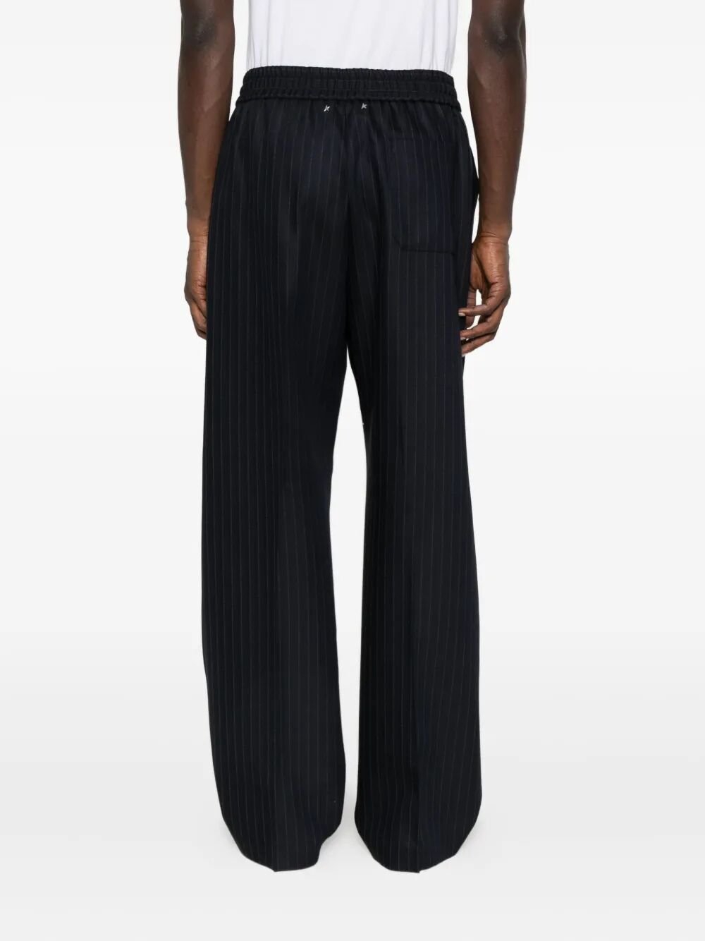 GOLDEN GOOSE Wide Leg Pinstripe Jogger Style Trousers - Men's