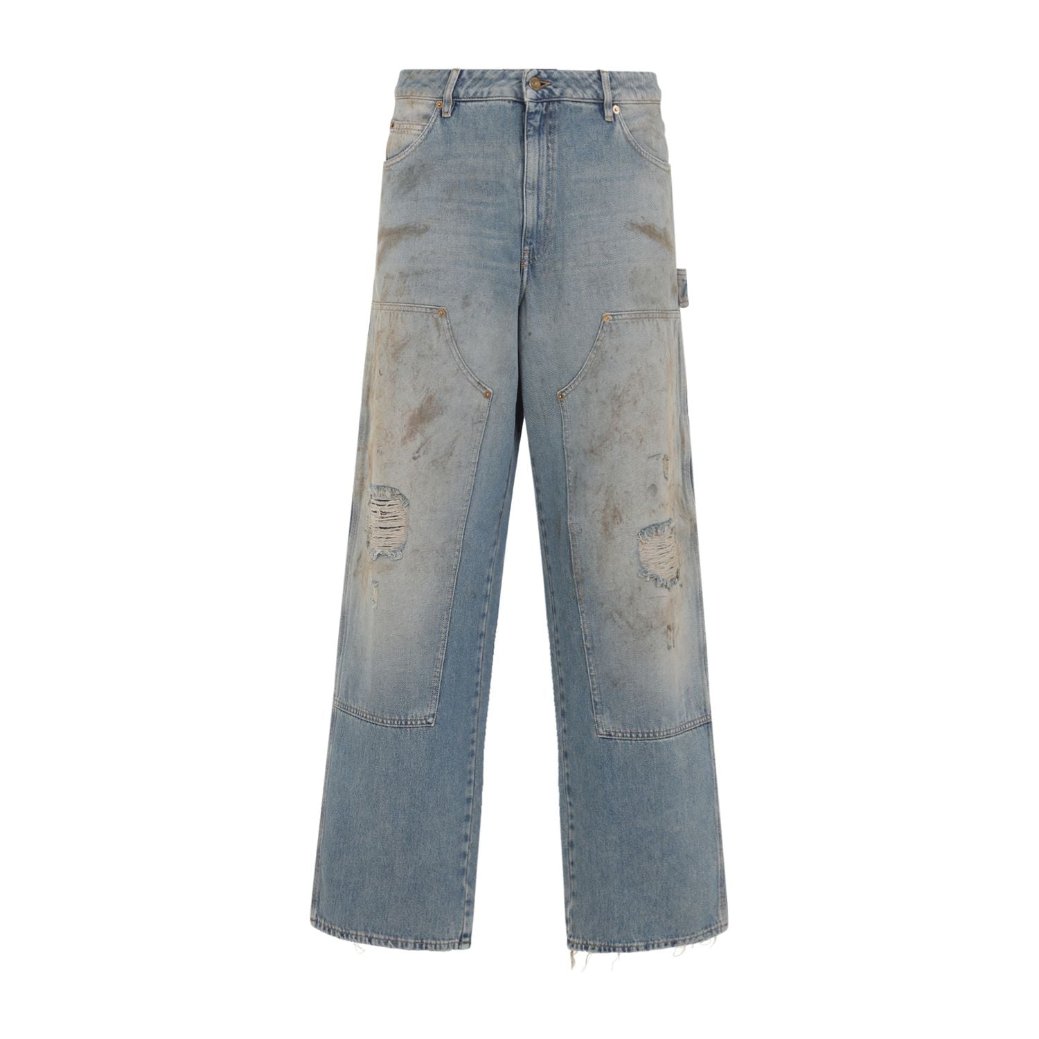 GOLDEN GOOSE Distressed Wide Fit Jeans for Men