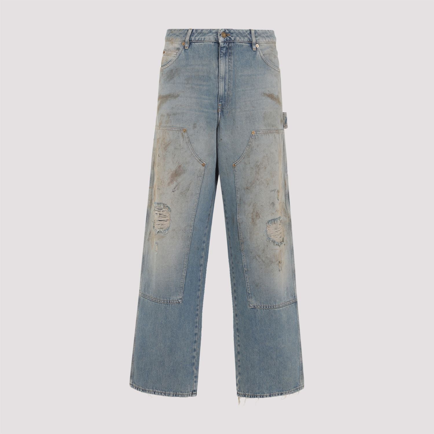 GOLDEN GOOSE Distressed Wide Fit Jeans for Men