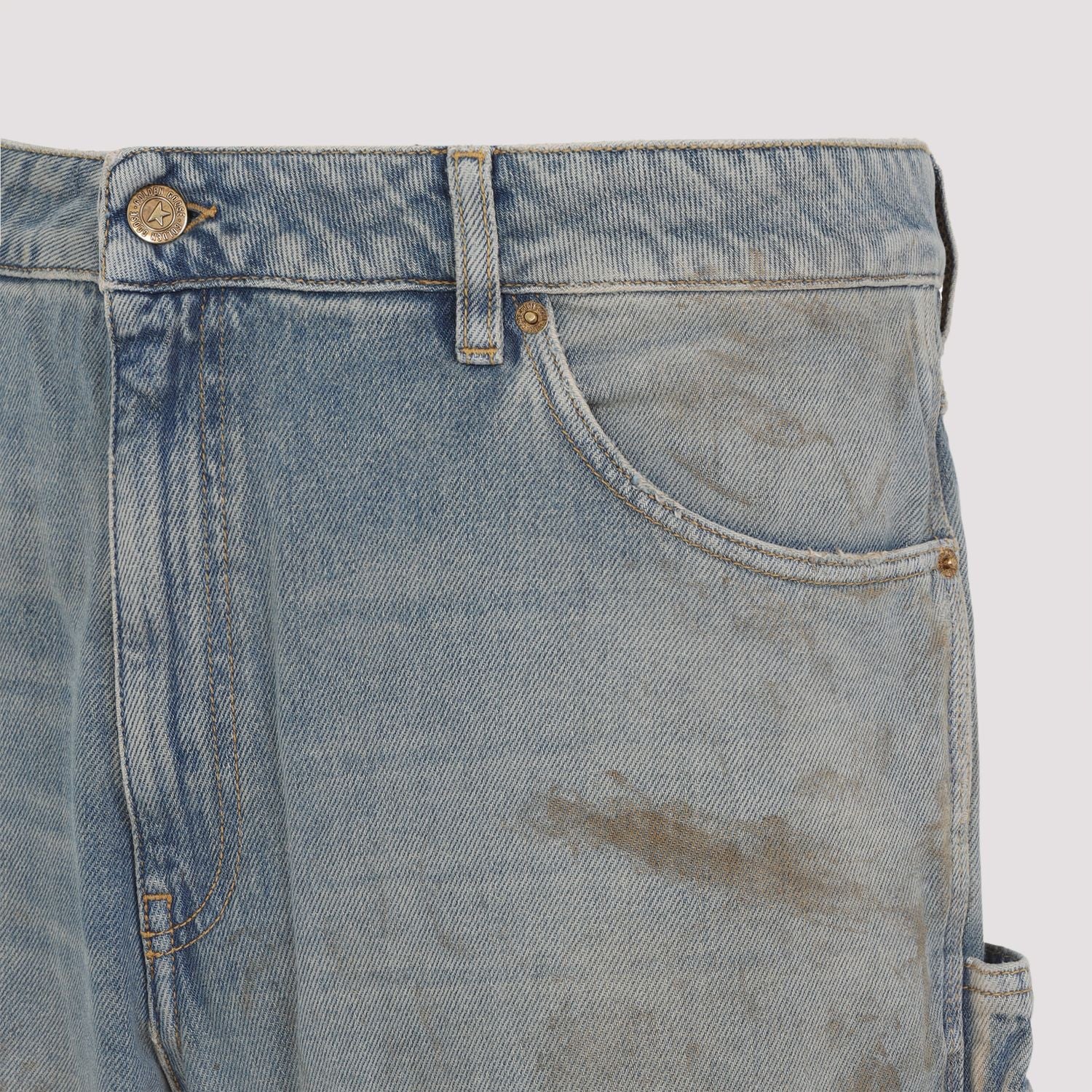GOLDEN GOOSE Distressed Wide Fit Jeans for Men