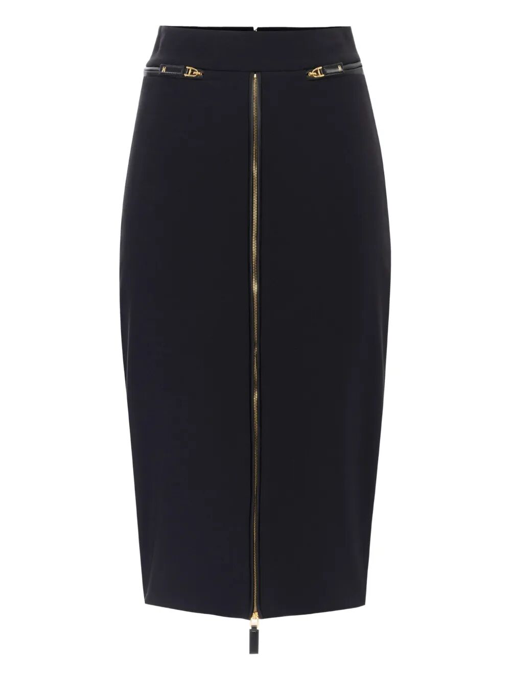 ELISABETTA FRANCHI Zip-Front Crepe Midi Skirt