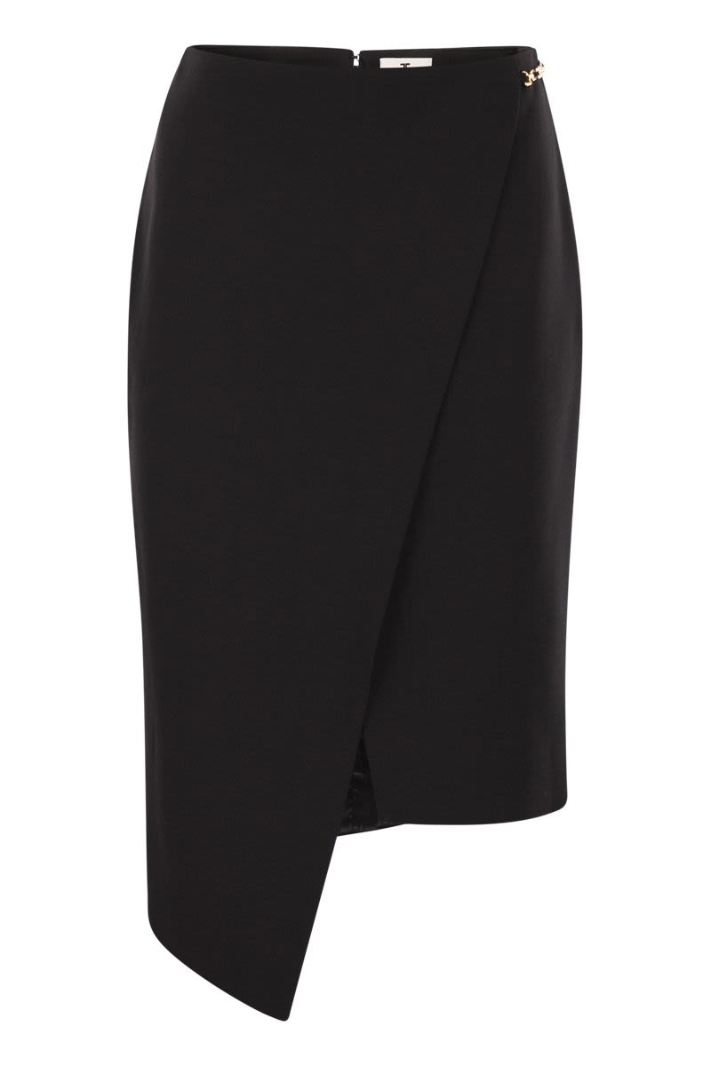 ELISABETTA FRANCHI Slim-Fit Pencil Skirt with Jewel Detail