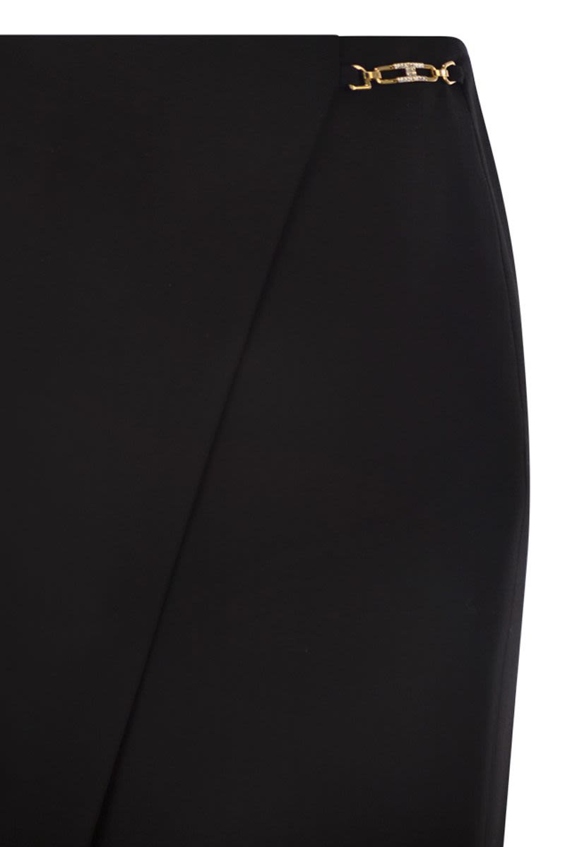 ELISABETTA FRANCHI Slim-Fit Pencil Skirt with Jewel Detail