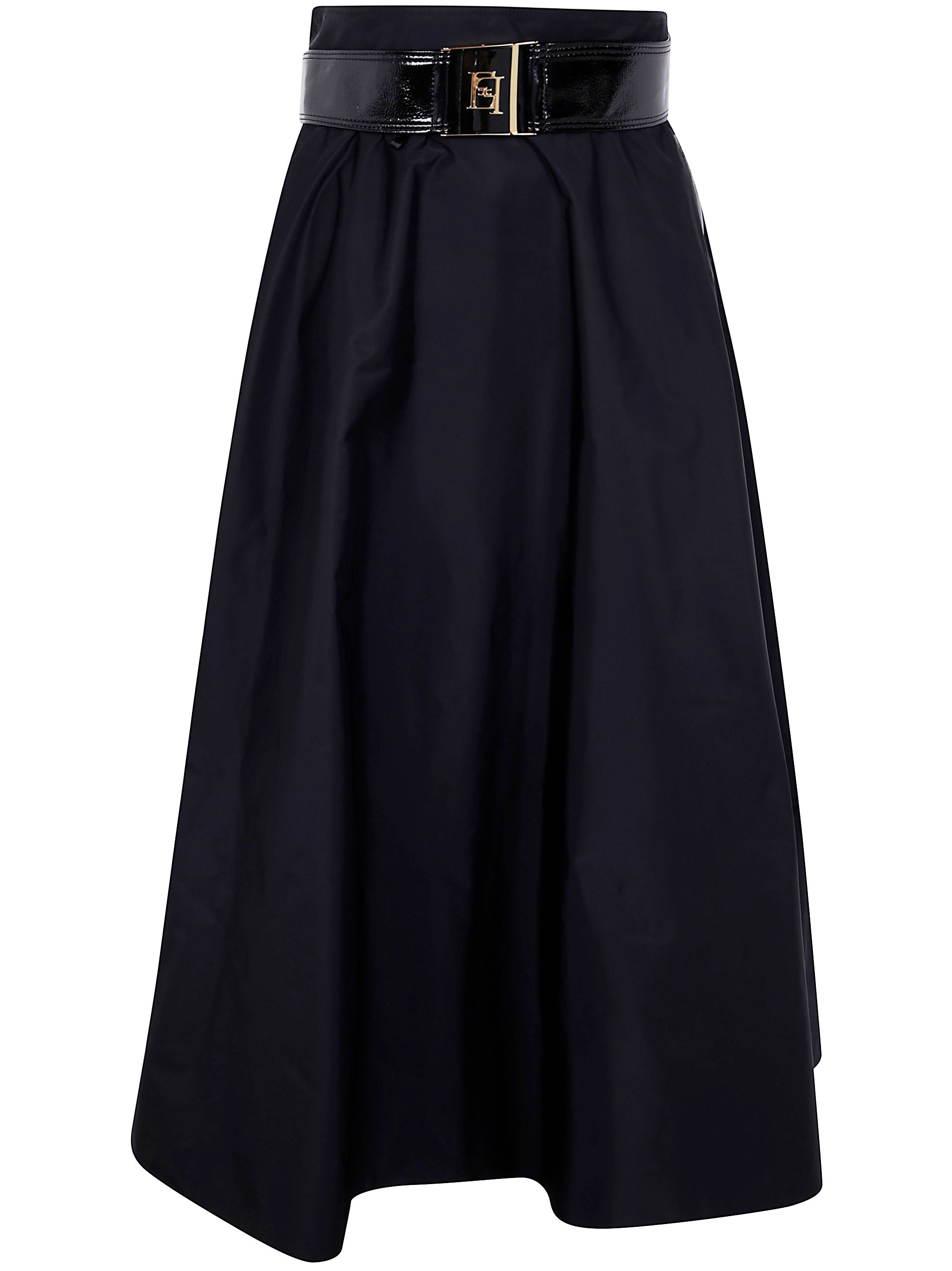 ELISABETTA FRANCHI Belted Round Midi Skirt