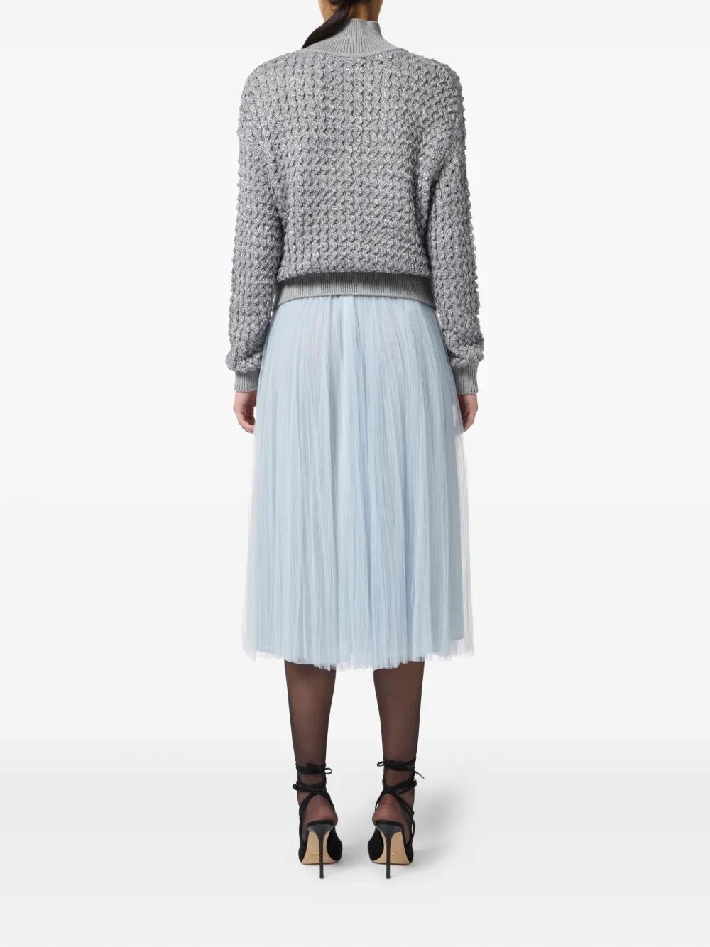 ELISABETTA FRANCHI Belted Round Midi Skirt