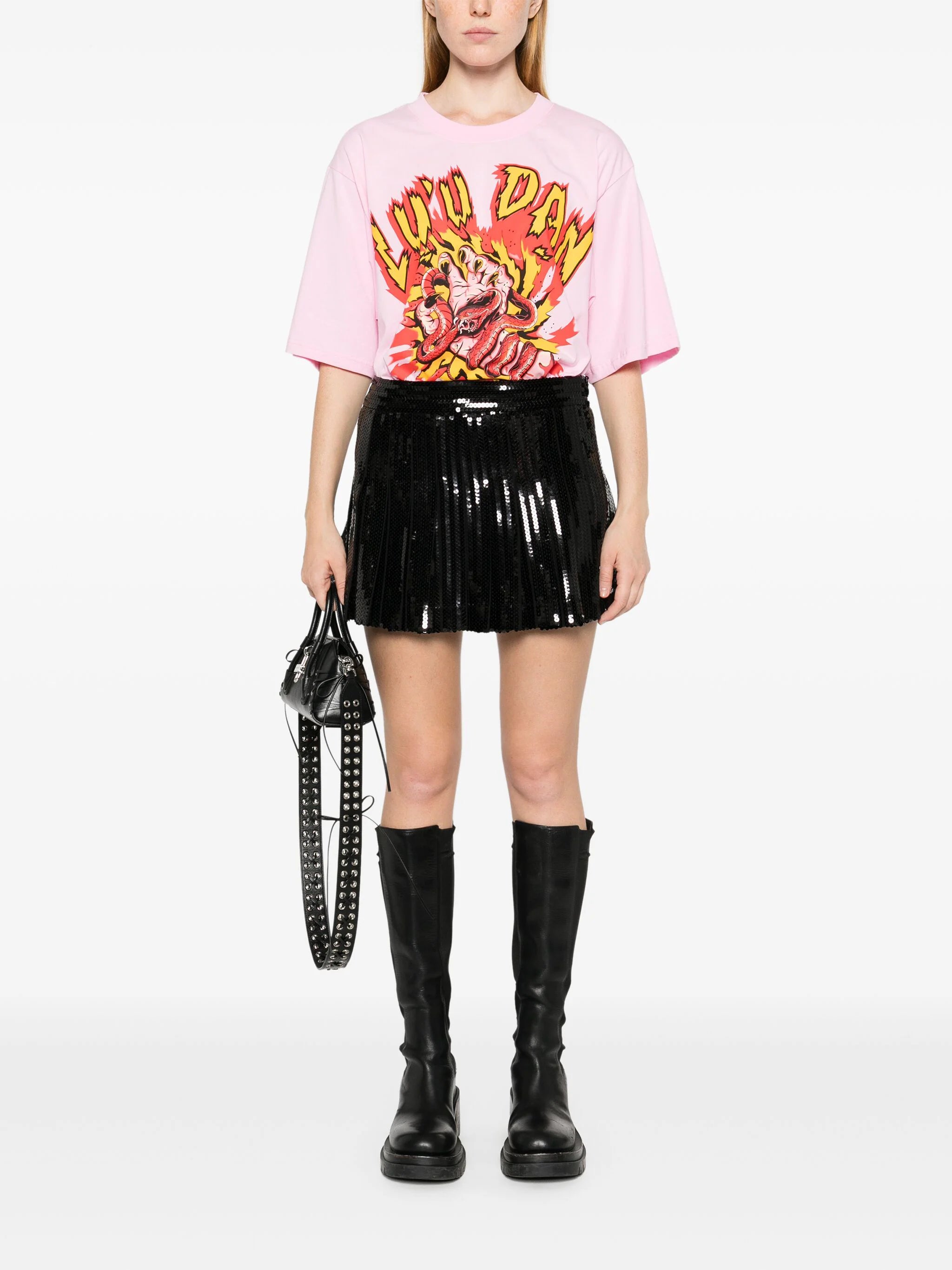 PAROSH Mini Pleated Skirt for Women