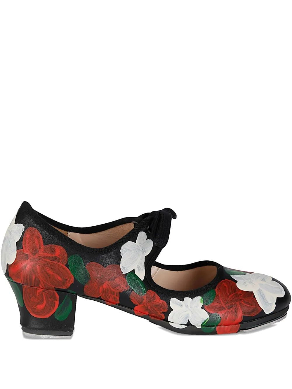 COMME DES GARÇONS Floral Motif Tap Shoes with Covered Stiletto Heel - 50mm