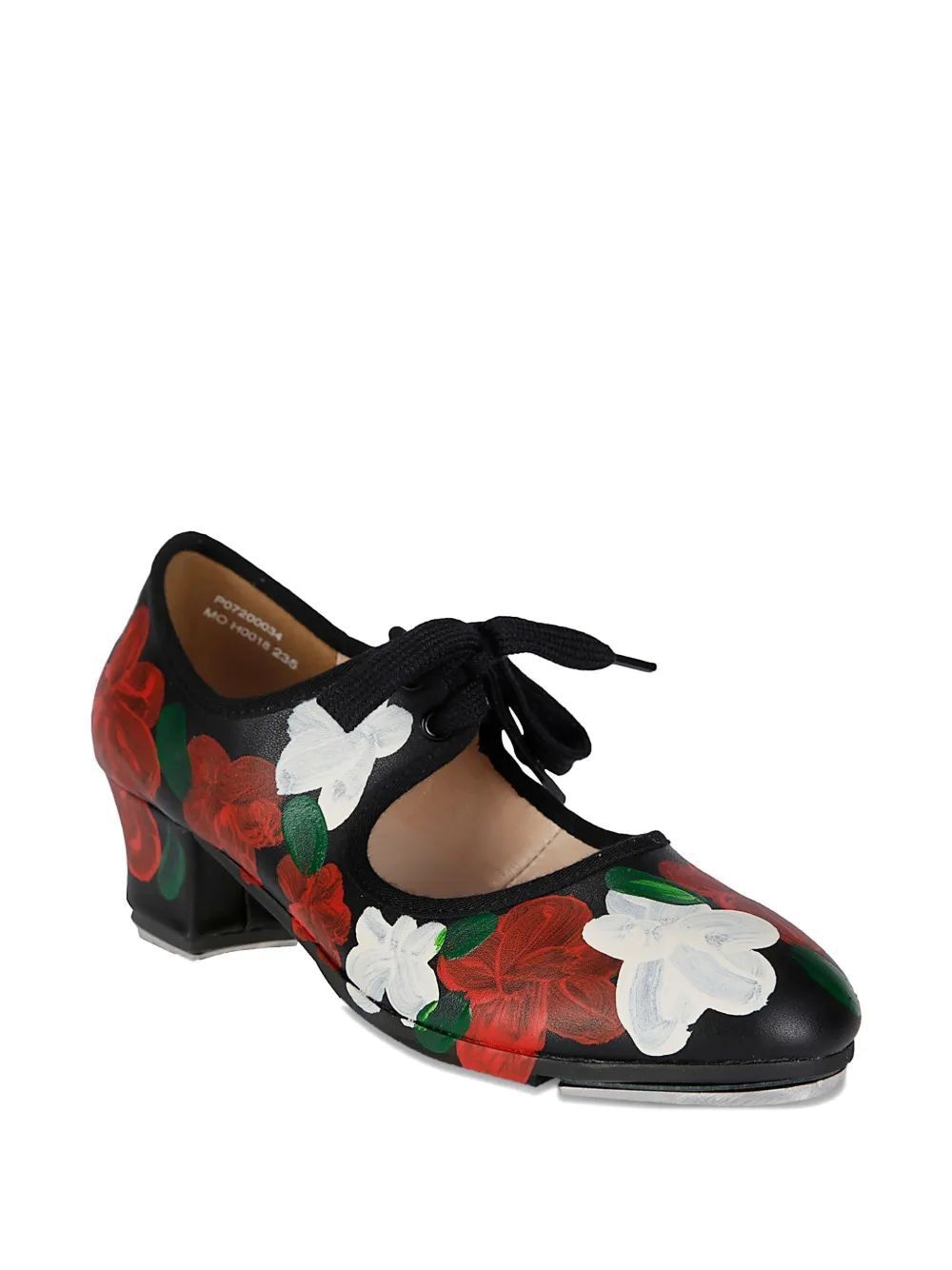 COMME DES GARÇONS Floral Motif Tap Shoes with Covered Stiletto Heel - 50mm