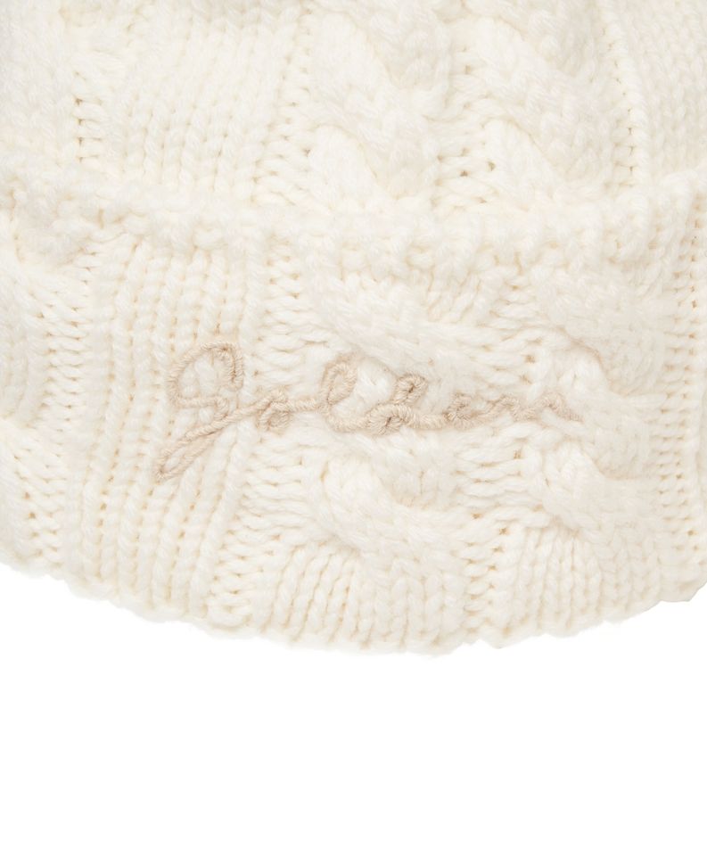 GOLDEN GOOSE Classic Cable-Knit Virgin Wool Beanie for Women