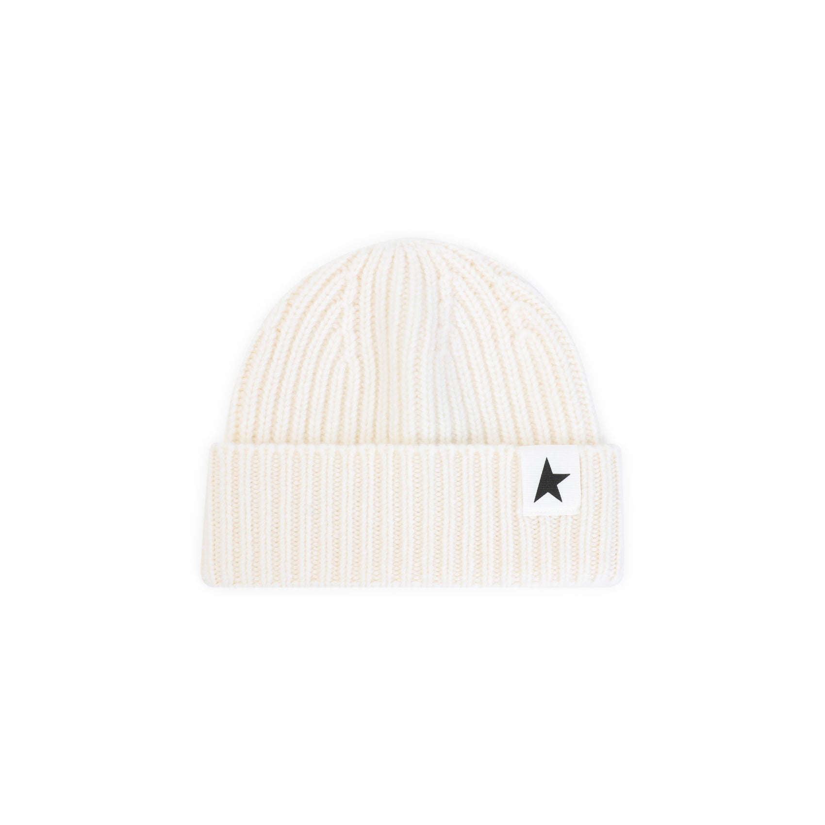 GOLDEN GOOSE Ribbed Knit Beanie with Star Logo