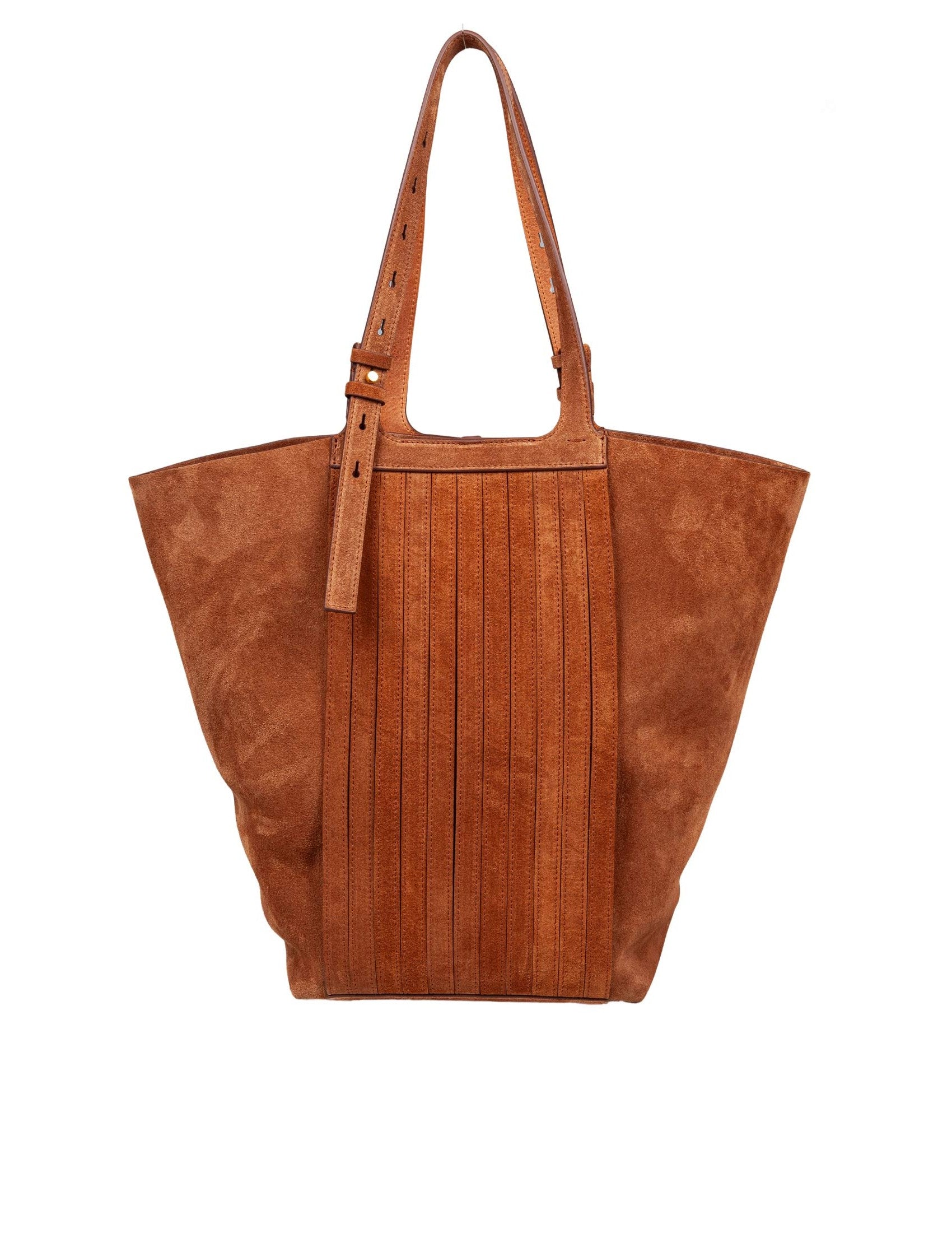 GOLDEN GOOSE Suede Shopping Handbag with Fringes - 20cm Width