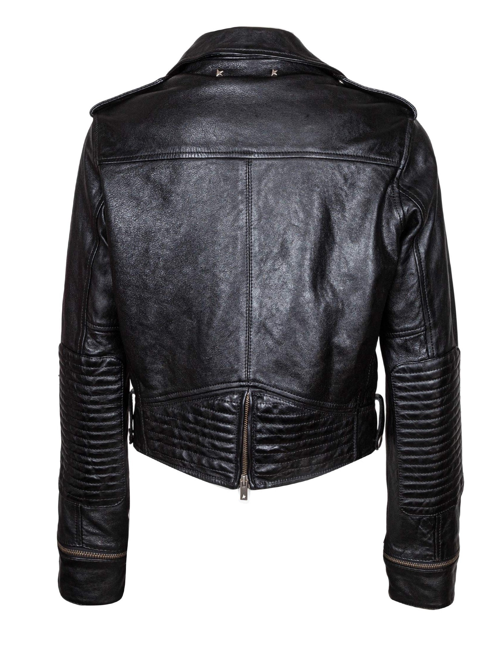 GOLDEN GOOSE Leather Biker Jacket for Women - Spring Summer 25