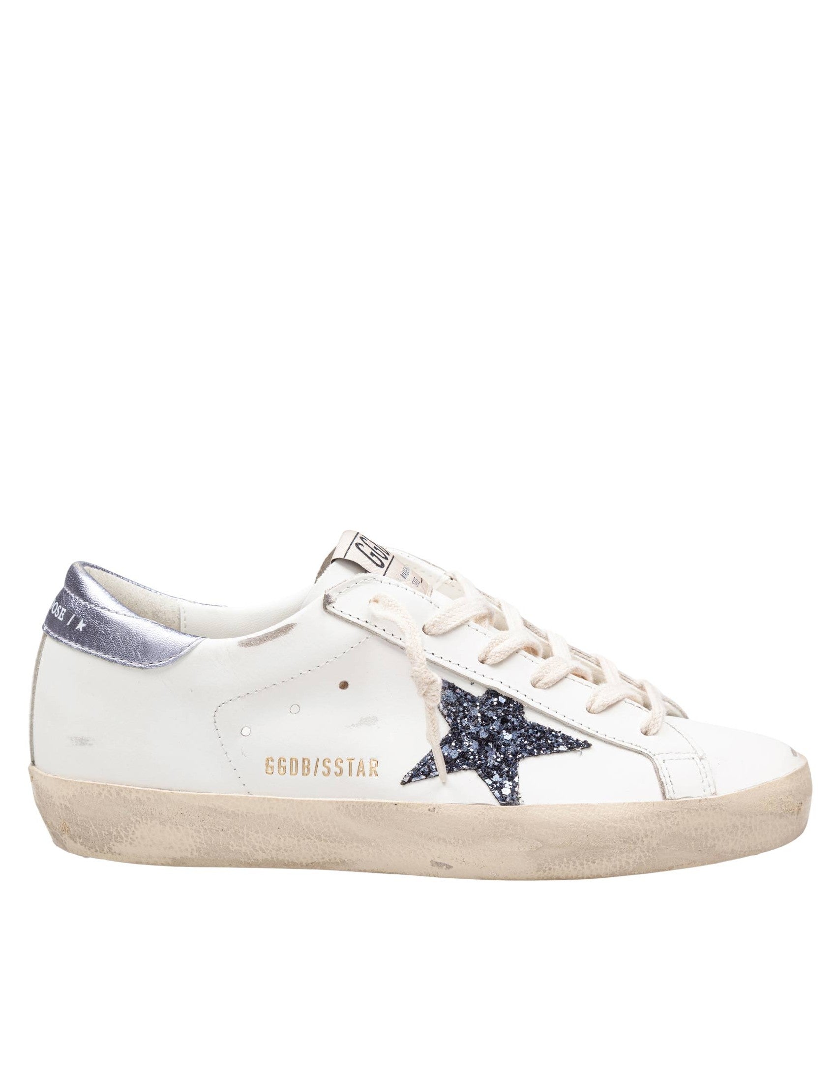 GOLDEN GOOSE Stylish Leather Sneakers with Metallic Detail for Women