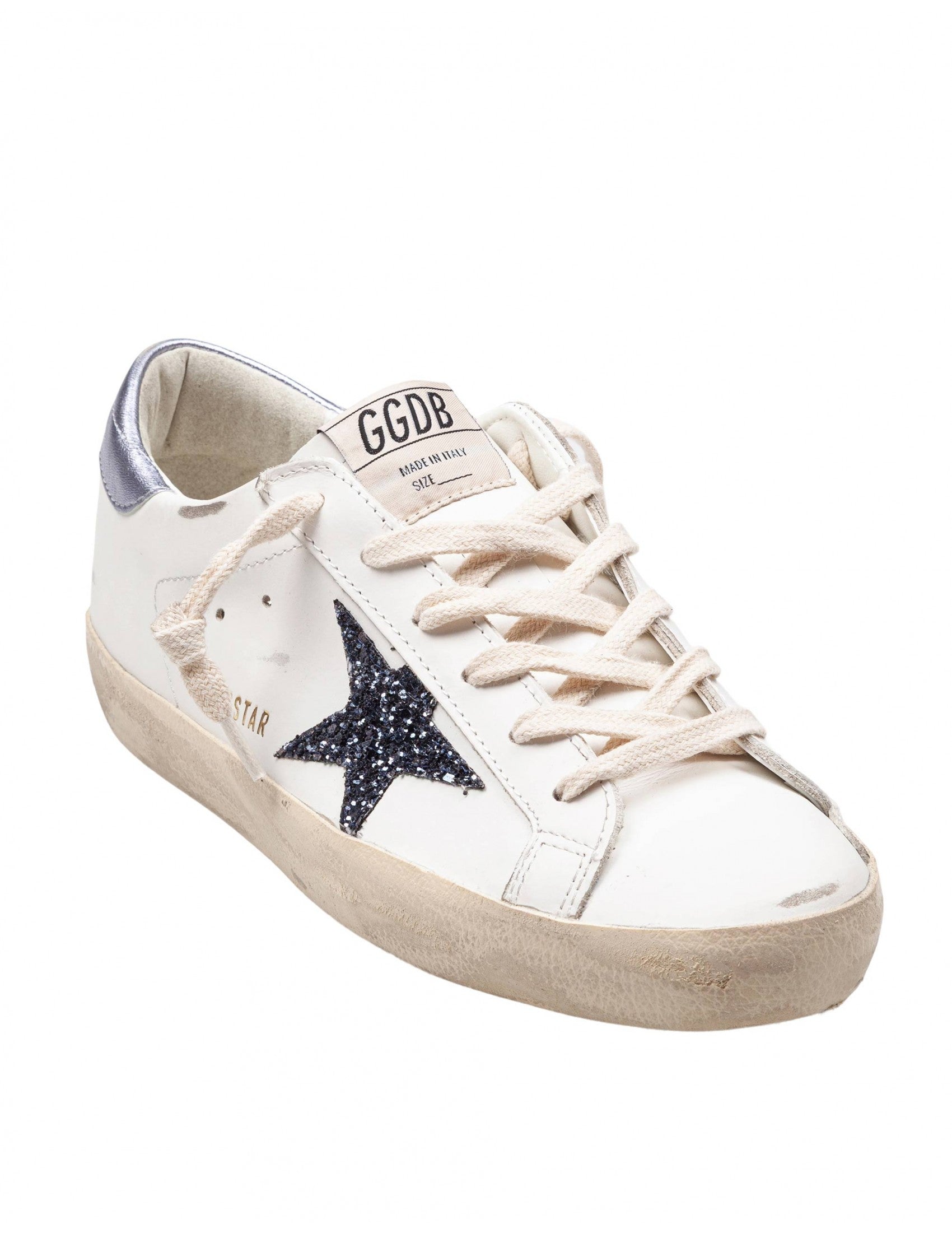 GOLDEN GOOSE Stylish Leather Sneakers with Metallic Detail for Women