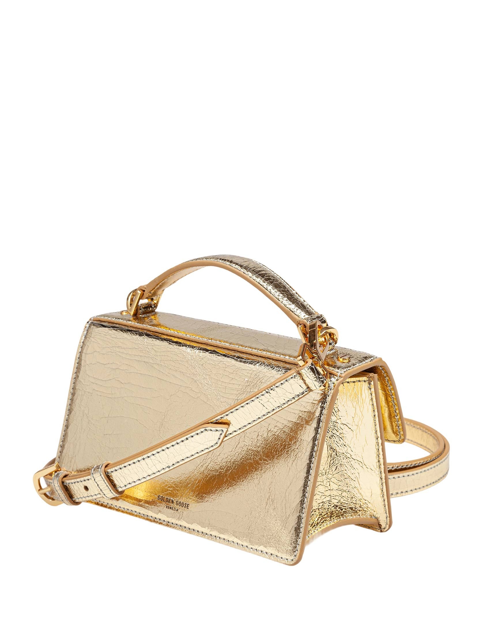 GOLDEN GOOSE Mini Handbag with Gold Buckle Closure