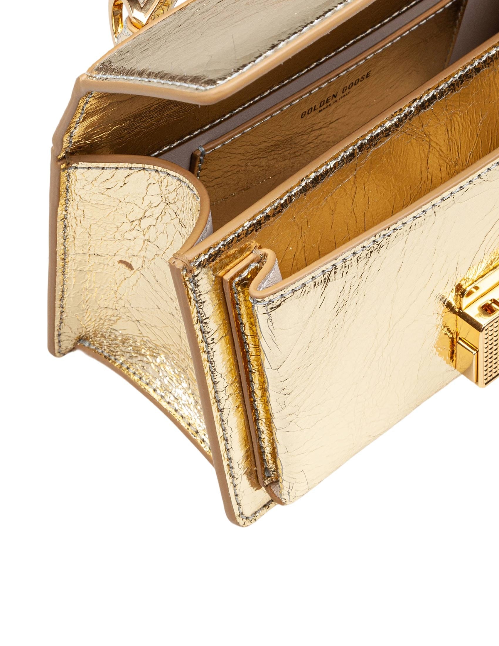 GOLDEN GOOSE Mini Handbag with Gold Buckle Closure