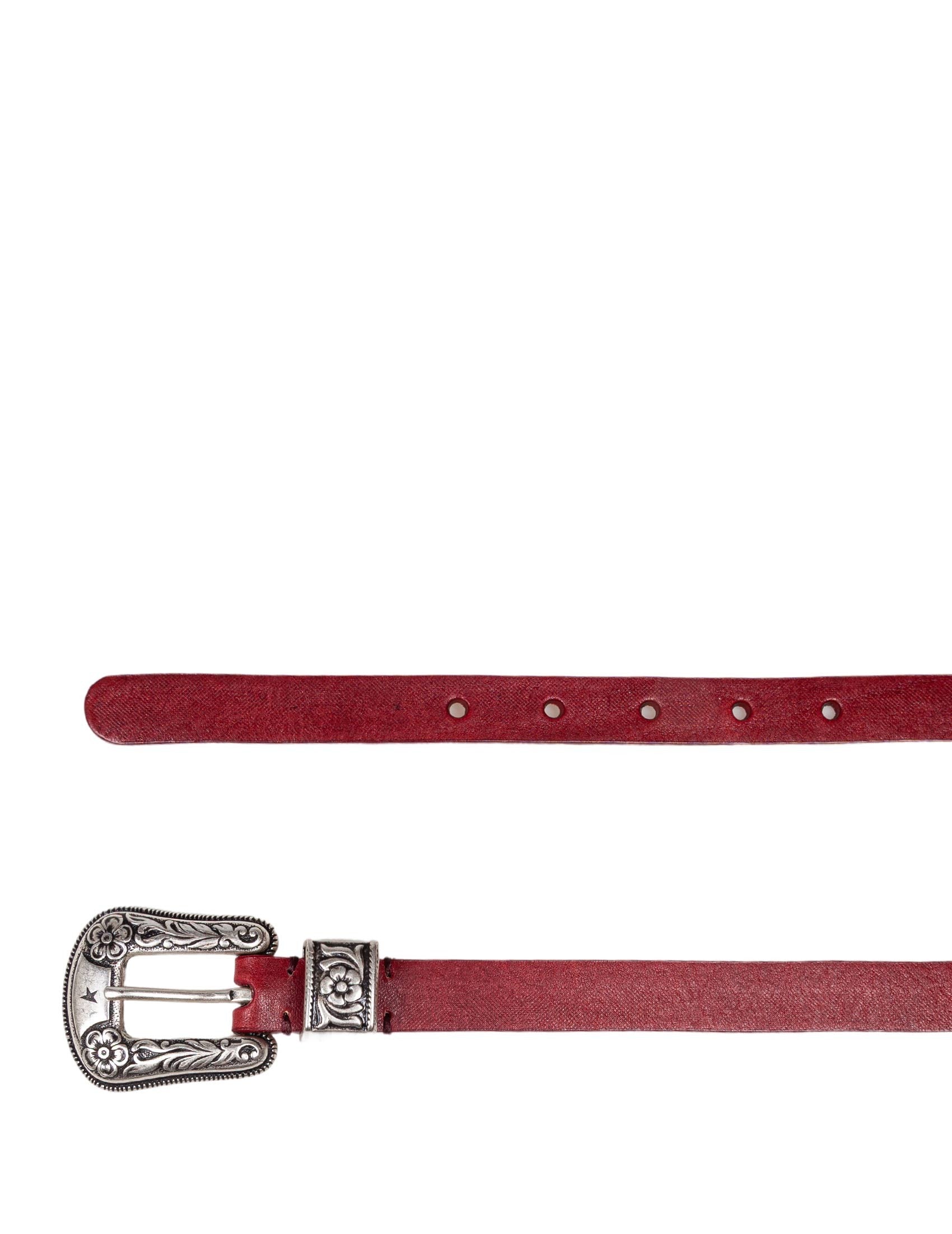GOLDEN GOOSE Vintage-Effect Washed Leather Belt for Women