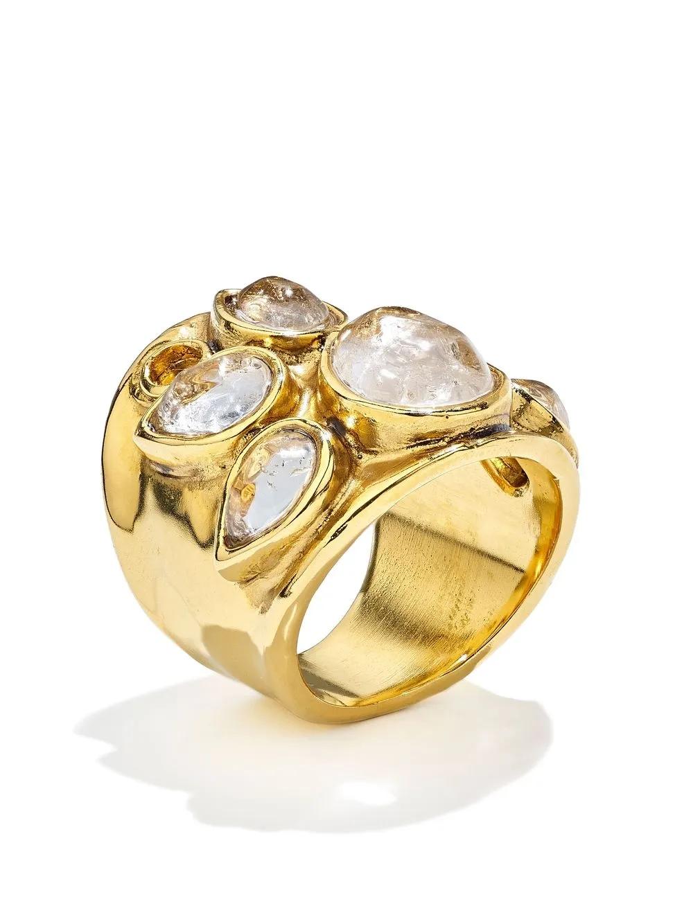 GOOSSENS Elegant Gold Coated Crystal Ring for Women
