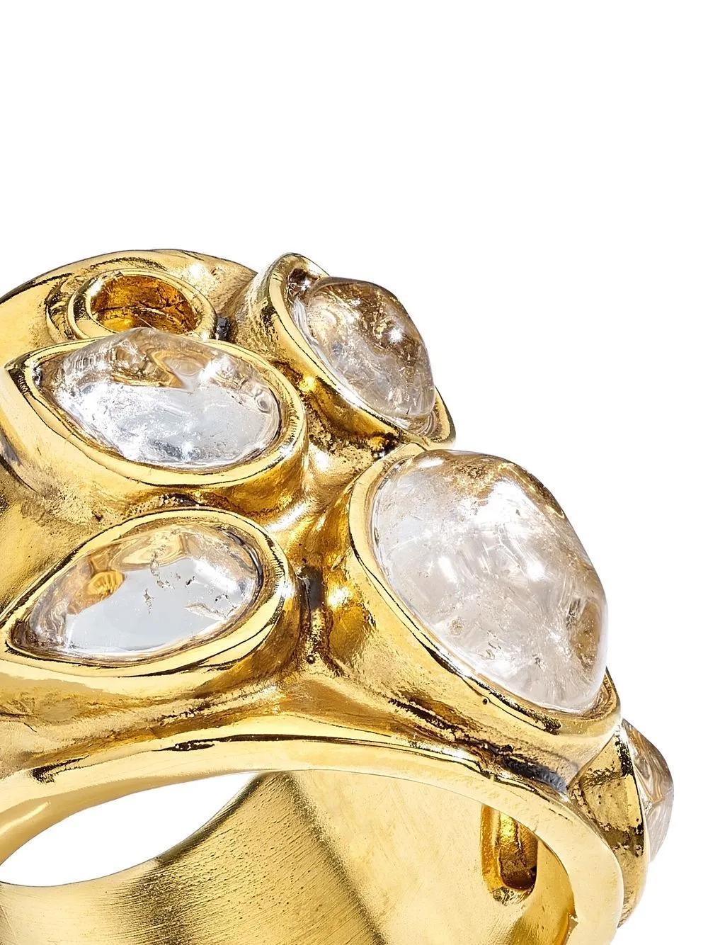 GOOSSENS Elegant Gold Coated Crystal Ring for Women