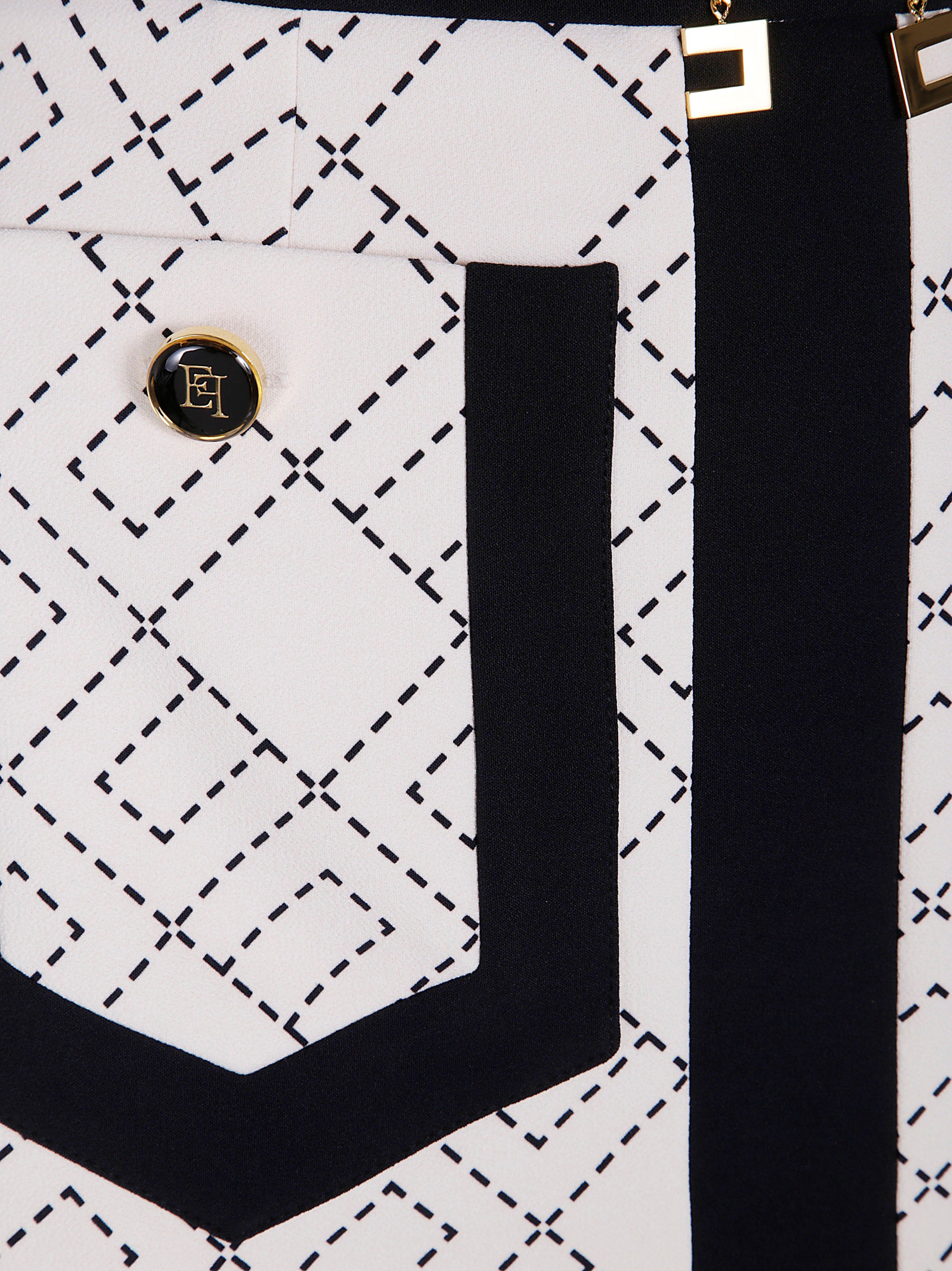 ELISABETTA FRANCHI Geometric Patterned Midi Skirt
