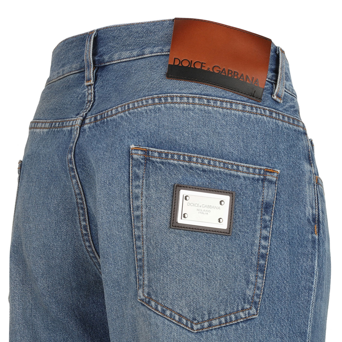 DOLCE & GABBANA Combined Colour Cotton Jeans for Men