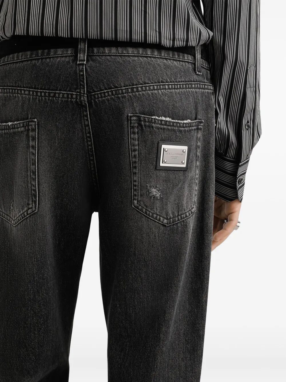 DOLCE & GABBANA Straight-Leg Distressed Effect Jeans for Men