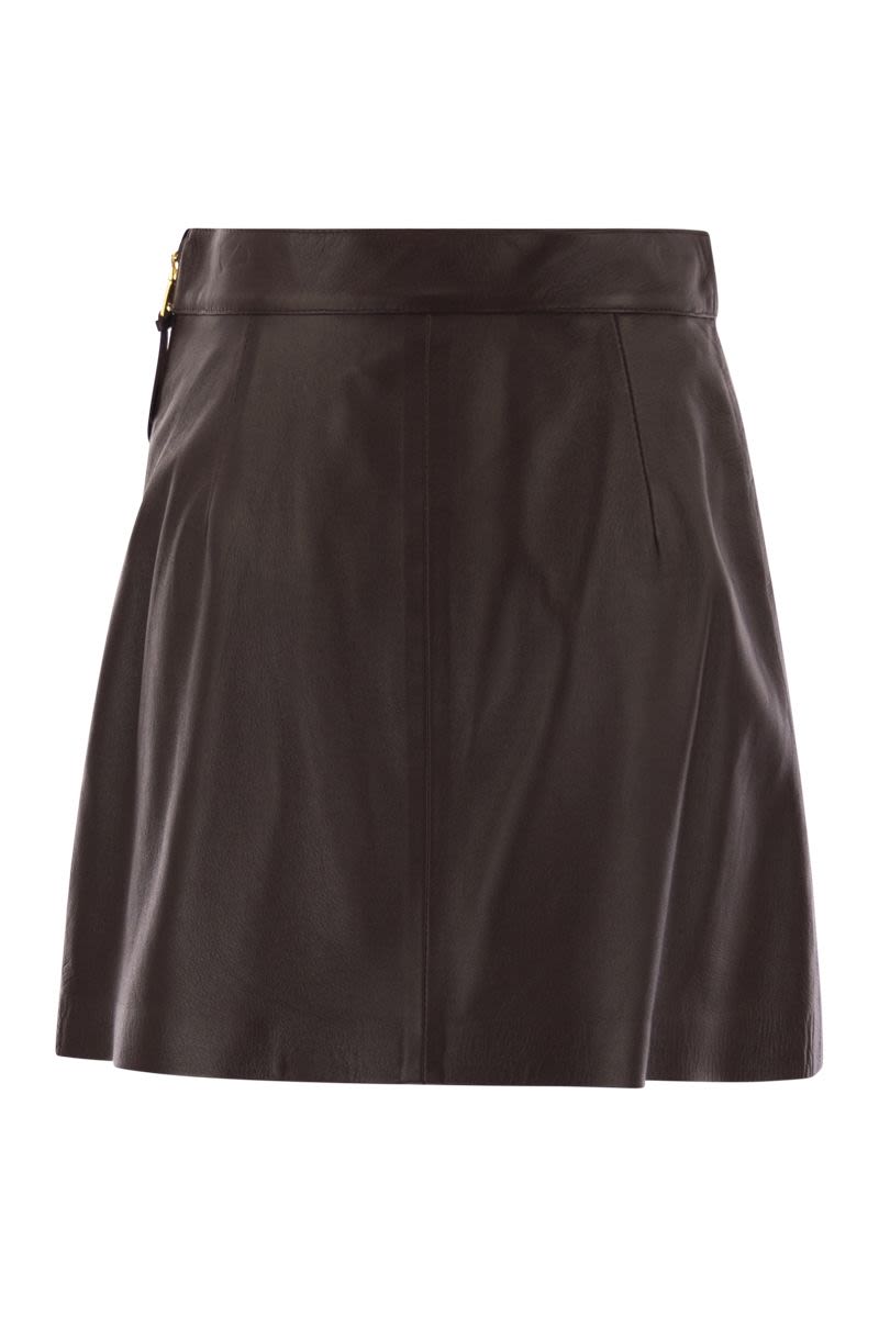 ELISABETTA FRANCHI Chic Mini Nappa Leather Skirt