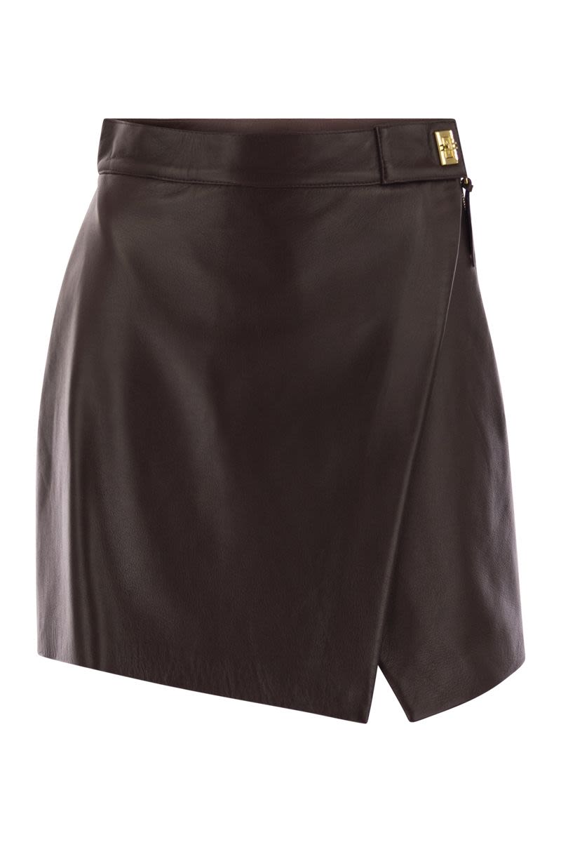 ELISABETTA FRANCHI Chic Mini Nappa Leather Skirt