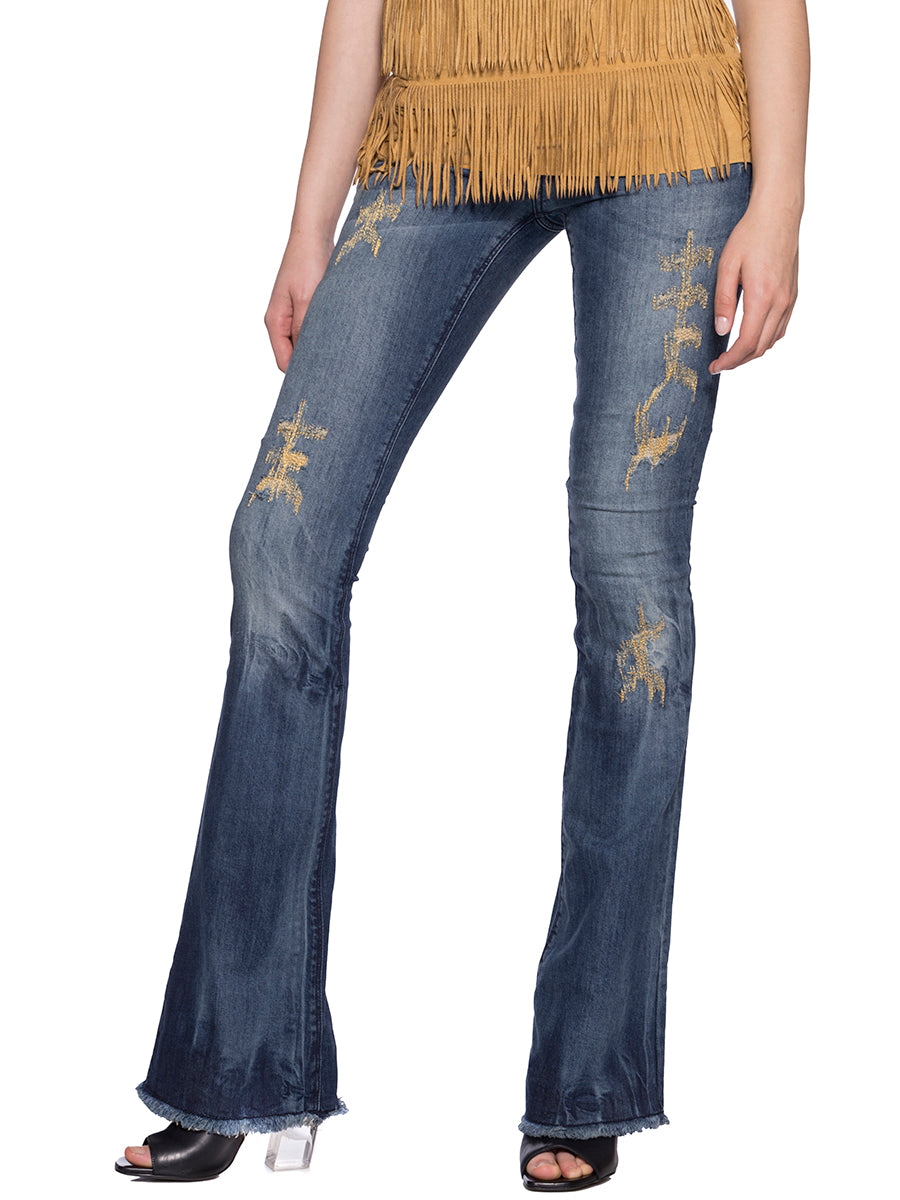 PLEIN SUD Embroidered Denim Jeans for Women - Size 38