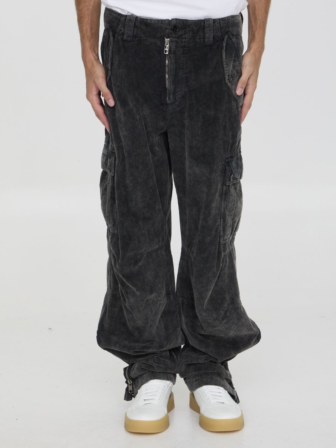 DOLCE & GABBANA Stretch Corduroy Cargo Pant for Men - FW24
