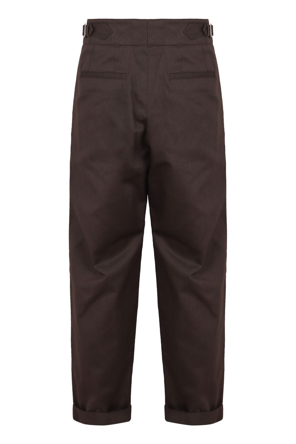 DOLCE & GABBANA Cotton-Twill Bush Trousers with Wide Front Pleats