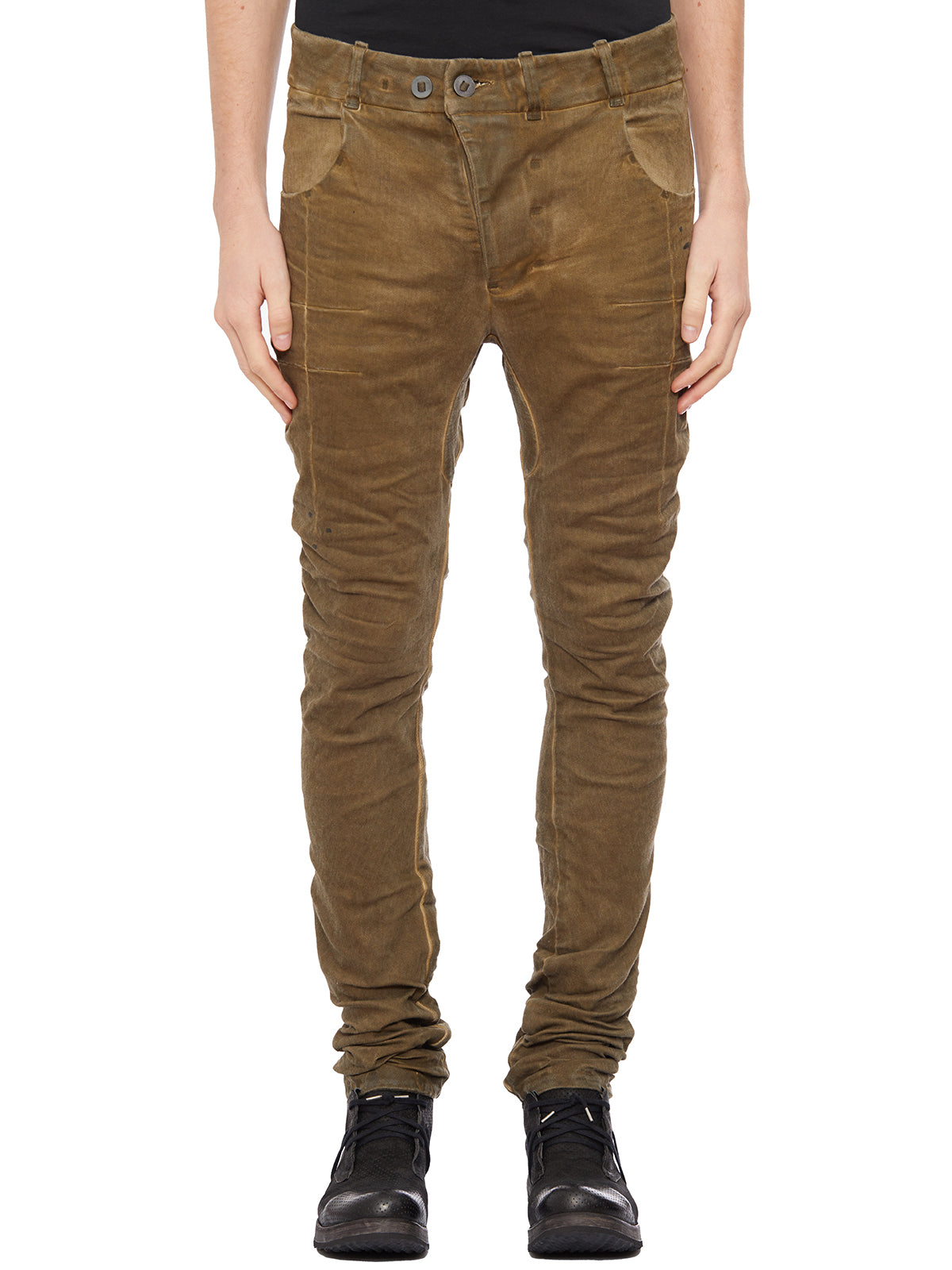 BORIS BIDJAN SABERI Classic Men's Trousers with Spalmato Effect - Medium