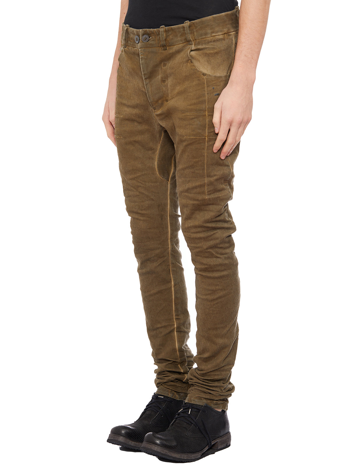 BORIS BIDJAN SABERI Classic Men's Trousers with Spalmato Effect - Medium