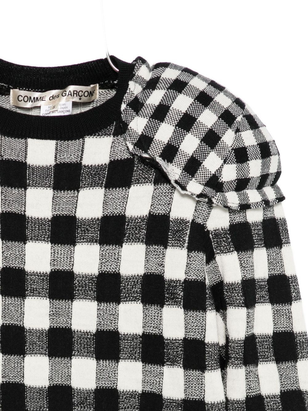 COMME DES GARÇONS Checkered Design Top with Shoulder Pads - FW25